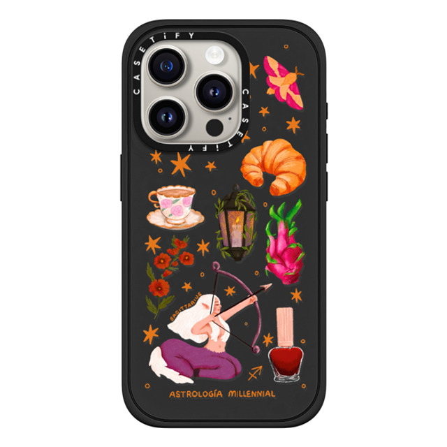 astrologiamillennial x CASETiFY iPhone 15 Pro Case Matte Black Impact Case MagSafe Compatible Sagittarius astrologiamillennial x CASETiFY iPhone 15 Pro Case Matte Black Impact Case MagSafe Compatible Sagittarius