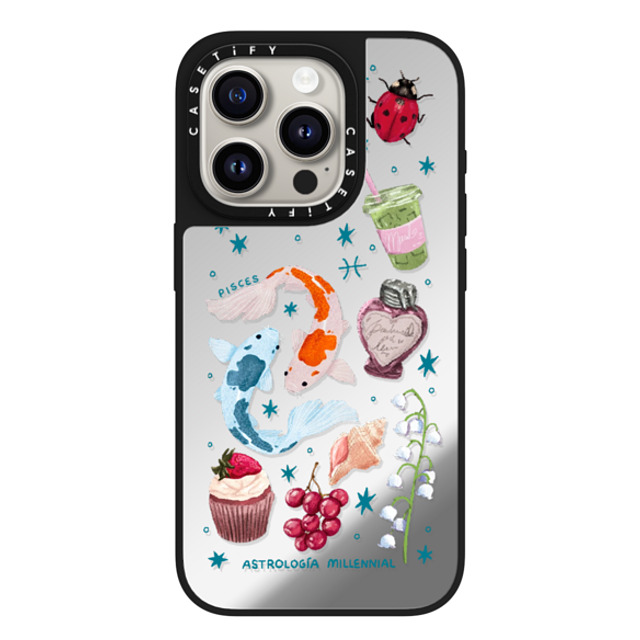 astrologiamillennial x CASETiFY iPhone 15 Pro Case Silver on Black ミラーケース MagSafe対応 Pisces astrologiamillennial x CASETiFY iPhone 15 Pro Case Silver on Black ミラーケース MagSafe対応 Pisces