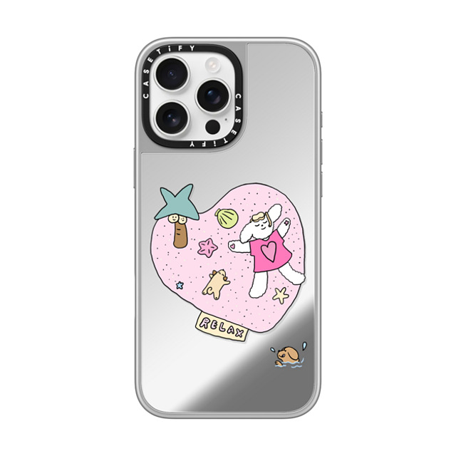 CASETiFY iPhone 16 Pro Max ケース シルバー (シルバーバンパー) ミラーケース MagSafe対応 Relax nikioooo wu