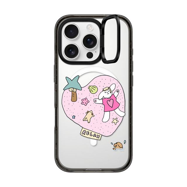 CASETiFY iPhone 16 Pro ケース ブラック インパクトリングスタンドケース MagSafe対応 Relax nikioooo wu