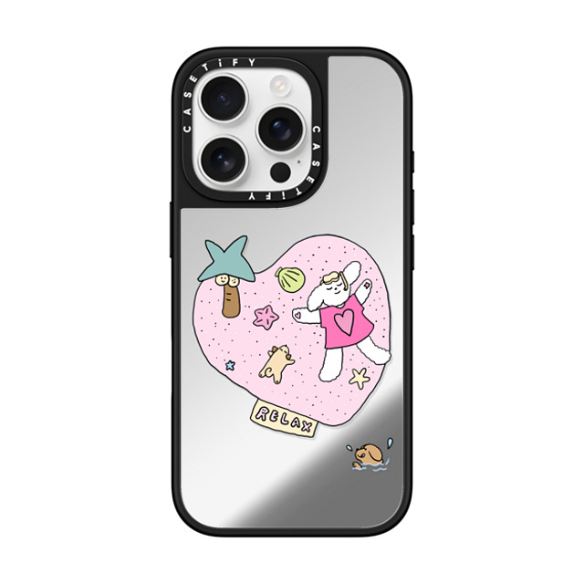 CASETiFY iPhone 16 Pro ケース Silver on Black ミラーケース MagSafe対応 Relax nikioooo wu