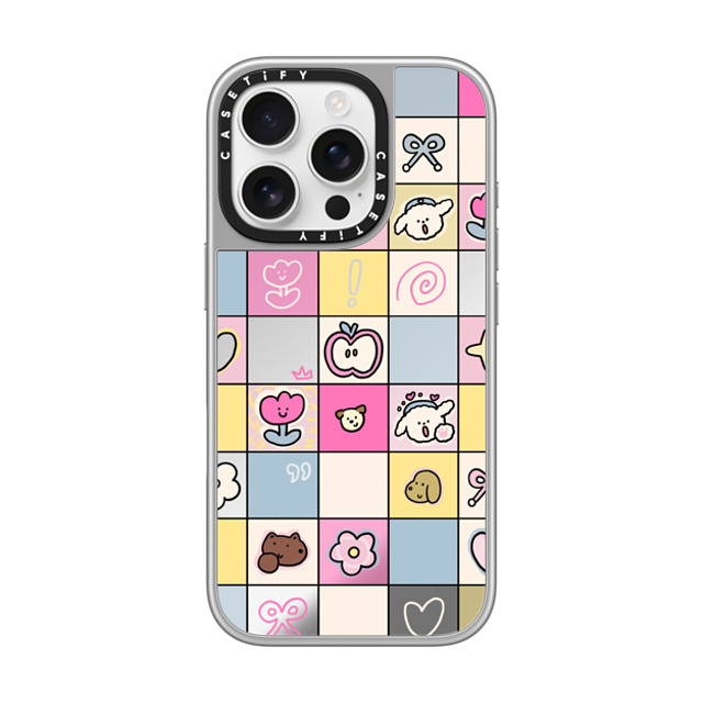 CASETiFY iPhone 16 Pro ケース シルバー (シルバーバンパー) ミラーケース MagSafe対応 Nikioooo Puzzle nikioooo wu