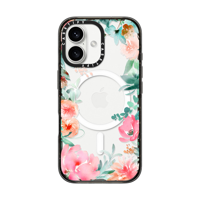 designlovefest x CASETiFY iPhone 16 ケース Floral,Fine Art ブラック インパクトケース MagSafe対応 Lush Floral Watercolor Transparent by Julie Song Ink Father's Day designlovefest x CASETiFY iPhone 16 ケース Floral,Fine Art ブラック インパクトケース MagSafe対応 Lush Floral Watercolor Transparent by Julie Song Ink Father's Day