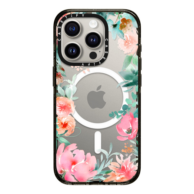 designlovefest x CASETiFY iPhone 15 Pro Case Floral,Fine Art Black Impact Case MagSafe Compatible Lush Floral Watercolor Transparent by Julie Song Ink Father's Day designlovefest x CASETiFY iPhone 15 Pro Case Floral,Fine Art Black Impact Case MagSafe Compatible Lush Floral Watercolor Transparent by Julie Song Ink Father's Day