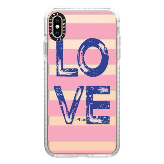 Love Square Navy On Pink Casetify