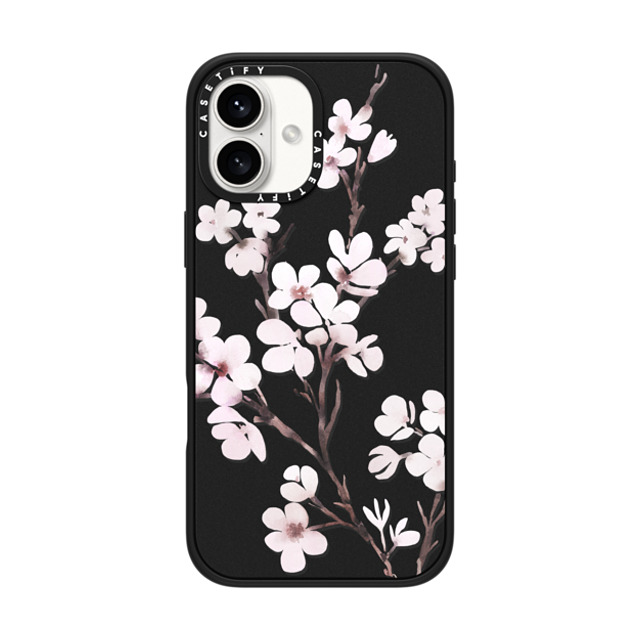 CASETiFY iPhone 16 Plus Case Matte Black Impact Case MagSafe Compatible フローラル Cherry blossom CASETiFY iPhone 16 Plus Case Matte Black Impact Case MagSafe Compatible フローラル Cherry blossom