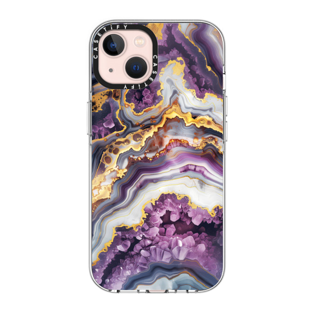 Nature Magick x CASETiFY iPhone 13 ケース クリア クリア ケース MagSafe対応 Purple Amethyst Crystal Marble