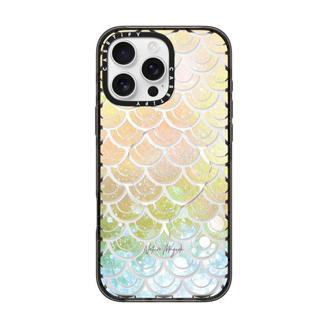 Nature Magick x CASETiFY iPhone 16 Pro Max ケース ブラック インパクトケース MagSafe対応 Mermaid Tail Ocean Sea Fish Scales Rainbow by Nature Magick Father's Day Nature Magick x CASETiFY iPhone 16 Pro Max ケース ブラック インパクトケース MagSafe対応 Mermaid Tail Ocean Sea Fish Scales Rainbow by Nature Magick Father's Day