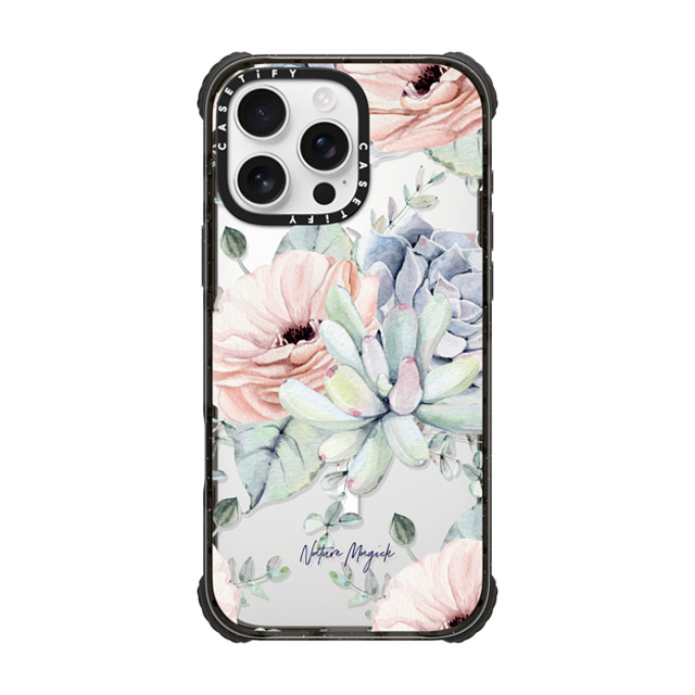 Nature Magick x CASETiFY iPhone 16 Pro Max ケース Floral ブラック ウルトラ インパクトケース MagSafe 対応 Pretty Succulents by Nature Magick Father's Day Nature Magick x CASETiFY iPhone 16 Pro Max ケース Floral ブラック ウルトラ インパクトケース MagSafe 対応 Pretty Succulents by Nature Magick Father's Day