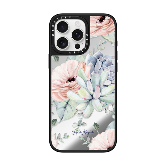 Nature Magick x CASETiFY iPhone 16 Pro Max Case Floral Silver on Black ミラーケース MagSafe対応 Pretty Succulents by Nature Magick Back to School Nature Magick x CASETiFY iPhone 16 Pro Max Case Floral Silver on Black ミラーケース MagSafe対応 Pretty Succulents by Nature Magick Back to School