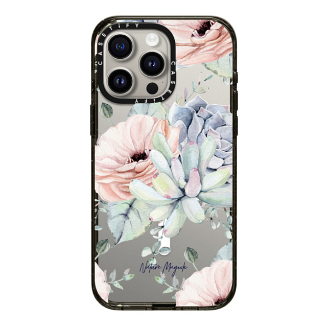 Nature Magick x CASETiFY iPhone 15 Pro Max Case Floral Black Impact Case MagSafe Compatible Pretty Succulents by Nature Magick Mother's Day Nature Magick x CASETiFY iPhone 15 Pro Max Case Floral Black Impact Case MagSafe Compatible Pretty Succulents by Nature Magick Mother's Day