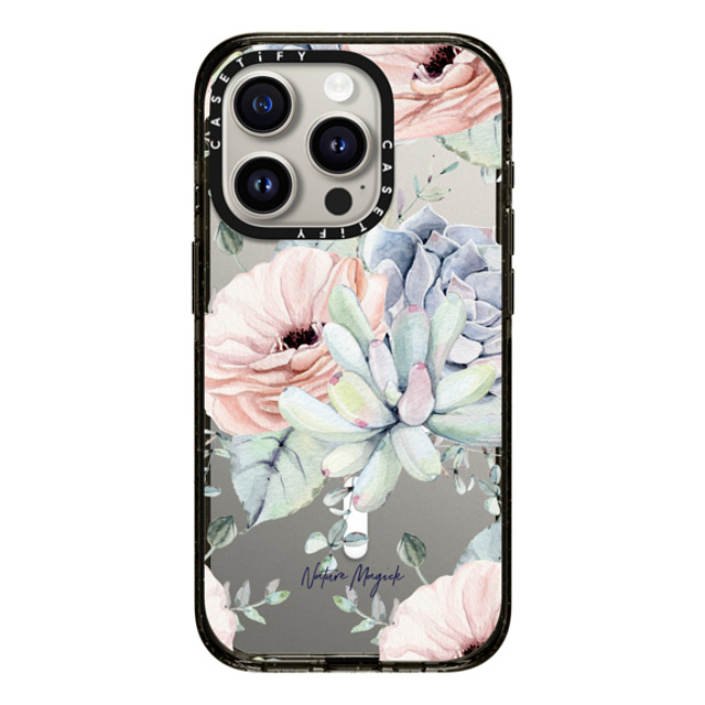 Nature Magick x CASETiFY iPhone 15 Pro Case Floral Black Impact Case MagSafe Compatible Pretty Succulents by Nature Magick Mother's Day Nature Magick x CASETiFY iPhone 15 Pro Case Floral Black Impact Case MagSafe Compatible Pretty Succulents by Nature Magick Mother's Day