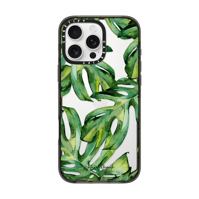 Nature Magick x CASETiFY iPhone 16 Pro Max ケース ブラック インパクトケース Green Monstera by Nature Magick Back to School Nature Magick x CASETiFY iPhone 16 Pro Max ケース ブラック インパクトケース Green Monstera by Nature Magick Back to School