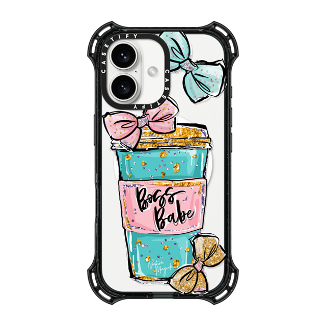 Nature Magick x CASETiFY iPhone 16 Case Ribbon Black バウンスケース Boss Babe Coffee Cup with Bows Gold Teal Pink by Nature Magick Father's Day Nature Magick x CASETiFY iPhone 16 Case Ribbon Black バウンスケース Boss Babe Coffee Cup with Bows Gold Teal Pink by Nature Magick Father's Day