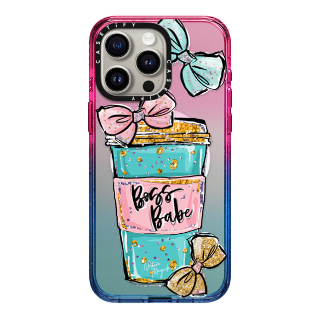 Nature Magick x CASETiFY iPhone 15 Pro Max Case Cotton Candy Impact Case MagSafe Compatible Boss Babe Coffee Cup with Bows Gold Teal Pink by Nature Magick Nature Magick x CASETiFY iPhone 15 Pro Max Case Cotton Candy Impact Case MagSafe Compatible Boss Babe Coffee Cup with Bows Gold Teal Pink by Nature Magick
