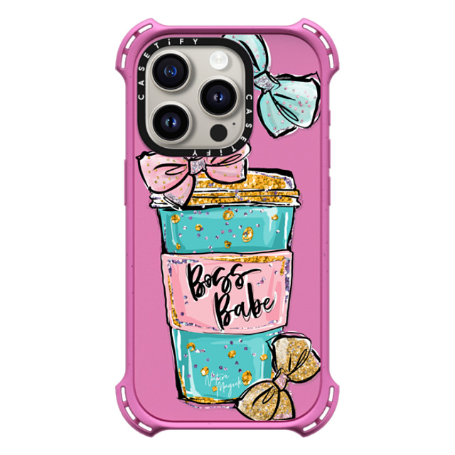 Nature Magick x CASETiFY iPhone 15 Pro Case Ribbon Matte Pink バウンスケース Boss Babe Coffee Cup with Bows Gold Teal Pink by Nature Magick Father's Day Nature Magick x CASETiFY iPhone 15 Pro Case Ribbon Matte Pink バウンスケース Boss Babe Coffee Cup with Bows Gold Teal Pink by Nature Magick Father's Day