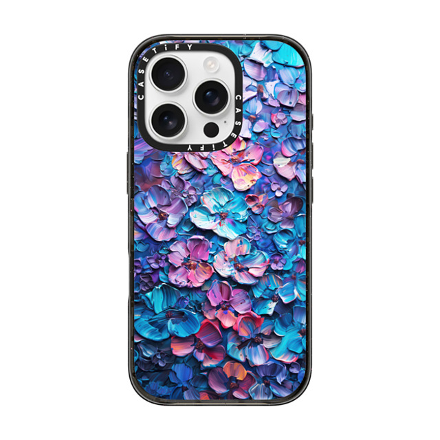 Nature Magick x CASETiFY iPhone 16 Pro ケース ブラック インパクトケース Honolulu Hydrangea Floral Summer Love
