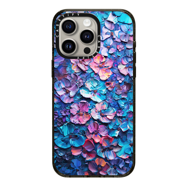 Nature Magick x CASETiFY iPhone 15 Pro Max ケース ブラック インパクトケース MagSafe対応 Honolulu Hydrangea Floral Summer Love
