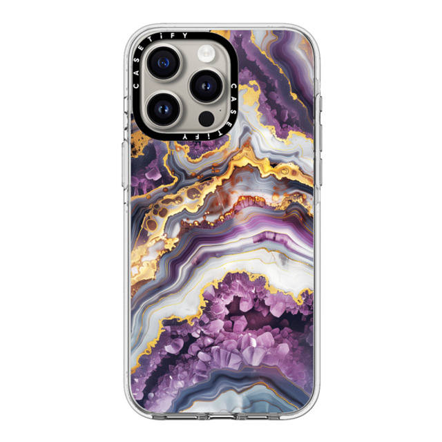 Nature Magick x CASETiFY iPhone 15 Pro Max ケース クリア クリア ケース MagSafe対応 Purple Amethyst Crystal Marble