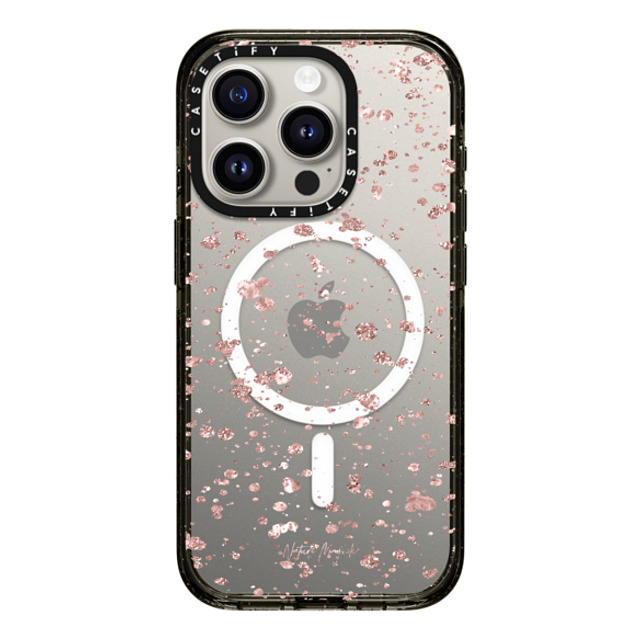 Nature Magick x CASETiFY iPhone 15 Pro ケース ブラック インパクトケース MagSafe対応 Glittery Pink Dots by Nature Magick Back to School Nature Magick x CASETiFY iPhone 15 Pro ケース ブラック インパクトケース MagSafe対応 Glittery Pink Dots by Nature Magick Back to School