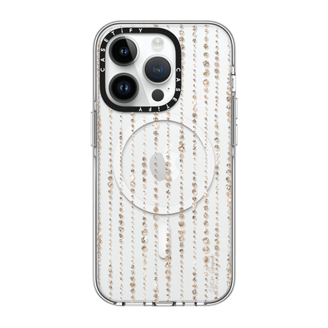 Nature Magick x CASETiFY iPhone 14 Pro ケース クリア クリア ケース MagSafe対応 Brinley by Nature Magick - Gold Glitter + Clear