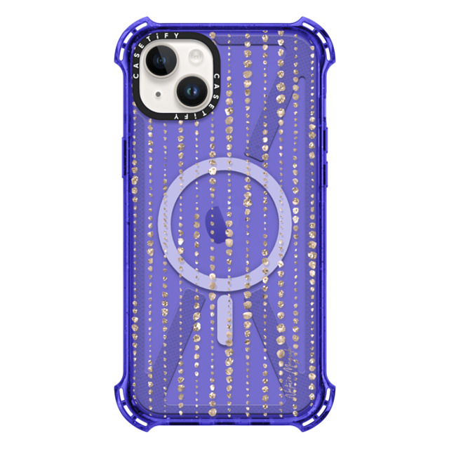 Nature Magick x CASETiFY iPhone 14 Plus ケース Peri Purple バウンスケース Brinley by Nature Magick - Gold Glitter + Clear