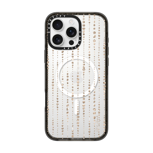 Nature Magick x CASETiFY iPhone 16 Pro Max ケース ブラック インパクトケース MagSafe対応 Brinley by Nature Magick - Gold Glitter + Clear