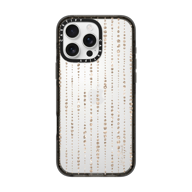 Nature Magick x CASETiFY iPhone 16 Pro Max ケース ブラック インパクトケース Brinley by Nature Magick - Gold Glitter + Clear