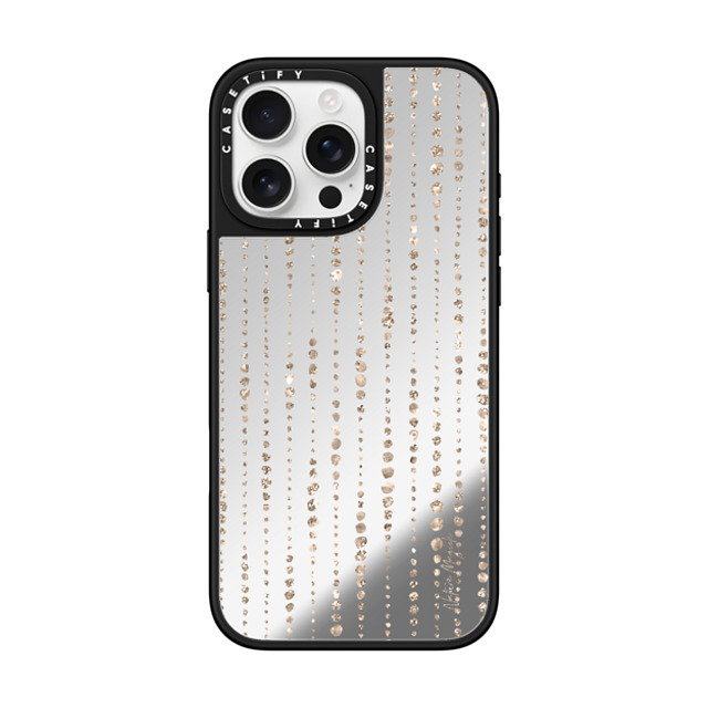 Nature Magick x CASETiFY iPhone 16 Pro Max ケース Silver on Black ミラーケース MagSafe対応 Brinley by Nature Magick - Gold Glitter + Clear