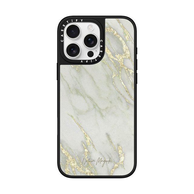 Nature Magick x CASETiFY iPhone 16 Pro Max Case Silver on Black ミラーケース MagSafe対応 Gold Marble by Nature Magick - Golden White Agate Mother's Day Nature Magick x CASETiFY iPhone 16 Pro Max Case Silver on Black ミラーケース MagSafe対応 Gold Marble by Nature Magick - Golden White Agate Mother's Day