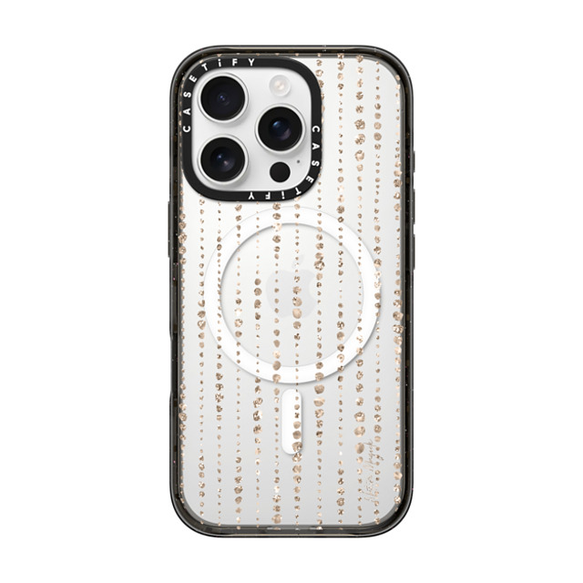 Nature Magick x CASETiFY iPhone 16 Pro ケース ブラック インパクトケース MagSafe対応 Brinley by Nature Magick - Gold Glitter + Clear