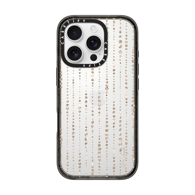 Nature Magick x CASETiFY iPhone 16 Pro ケース ブラック インパクトケース Brinley by Nature Magick - Gold Glitter + Clear