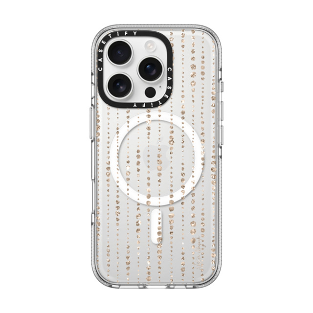 Nature Magick x CASETiFY iPhone 16 Pro ケース クリア クリア ケース MagSafe対応 Brinley by Nature Magick - Gold Glitter + Clear