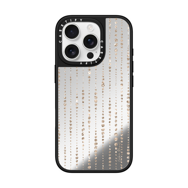 Nature Magick x CASETiFY iPhone 16 Pro ケース Silver on Black ミラーケース MagSafe対応 Brinley by Nature Magick - Gold Glitter + Clear