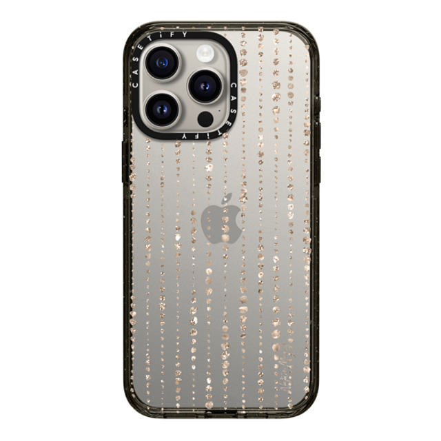 Nature Magick x CASETiFY iPhone 15 Pro Max ケース ブラック インパクトケース Brinley by Nature Magick - Gold Glitter + Clear