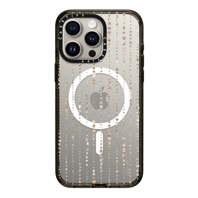 Nature Magick x CASETiFY iPhone 15 Pro Max ケース ブラック インパクトケース MagSafe対応 Brinley by Nature Magick - Gold Glitter + Clear