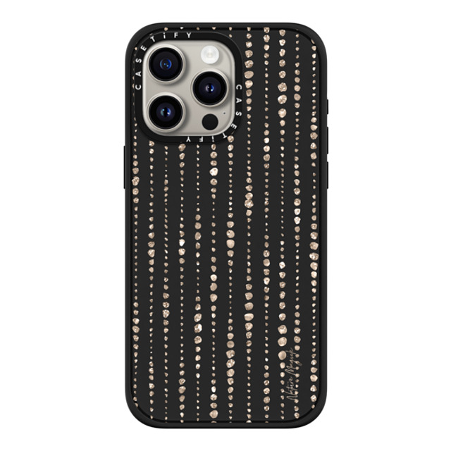 Nature Magick x CASETiFY iPhone 15 Pro Max ケース マットブラック インパクトケース MagSafe対応 Brinley by Nature Magick - Gold Glitter + Clear