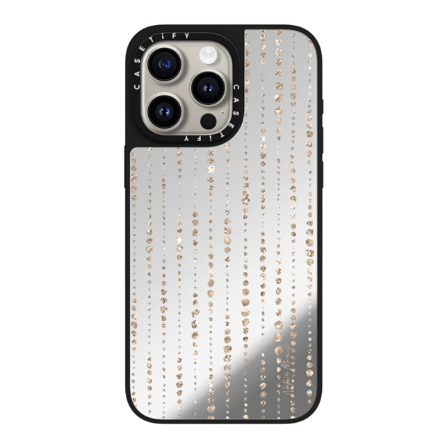 Nature Magick x CASETiFY iPhone 15 Pro Max ケース Silver on Black ミラーケース MagSafe対応 Brinley by Nature Magick - Gold Glitter + Clear