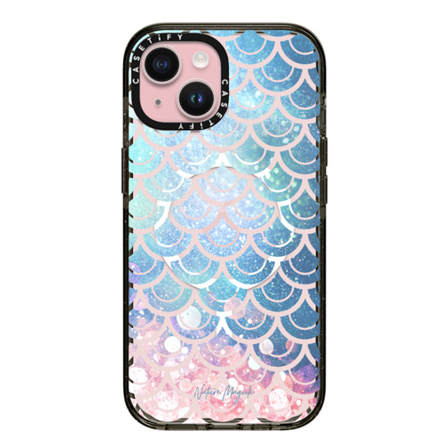 Nature Magick x CASETiFY iPhone 15 ケース ブラック インパクトケース MagSafe対応 Mermaid Tail by Nature Magick - Pink Turquoise Teal Transparent Father's Day Nature Magick x CASETiFY iPhone 15 ケース ブラック インパクトケース MagSafe対応 Mermaid Tail by Nature Magick - Pink Turquoise Teal Transparent Father's Day