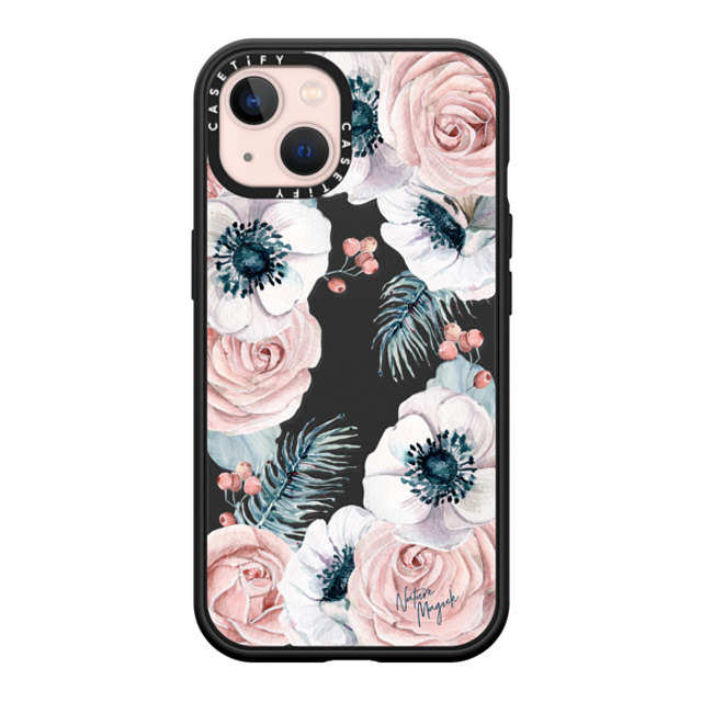 Nature Magick x CASETiFY iPhone 13 ケース マットブラック インパクトケース MagSafe対応 Winter Blossom Love by Nature Magick