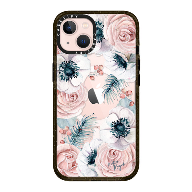 Nature Magick x CASETiFY iPhone 13 ケース ブラック インパクトケース MagSafe対応 Winter Blossom Love by Nature Magick