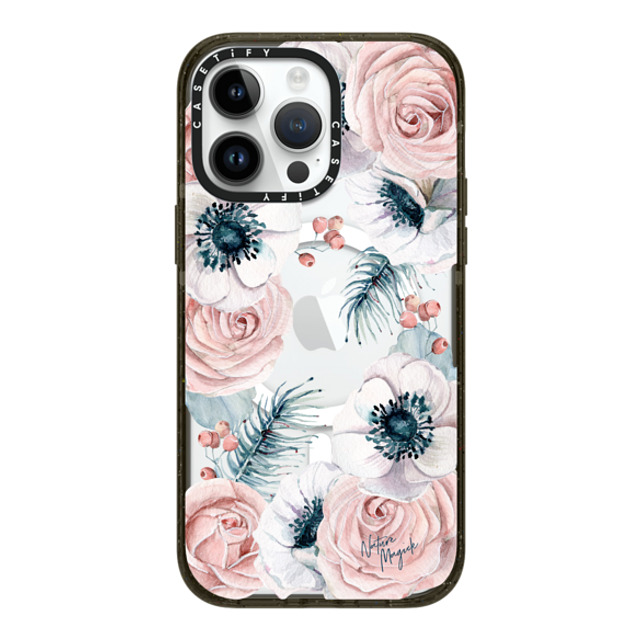 Nature Magick x CASETiFY iPhone 14 Pro Max ケース ブラック インパクトケース MagSafe対応 Winter Blossom Love by Nature Magick