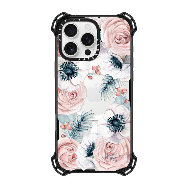 Nature Magick x CASETiFY iPhone 16 Pro Max ケース ブラック バウンスケース Winter Blossom Love by Nature Magick