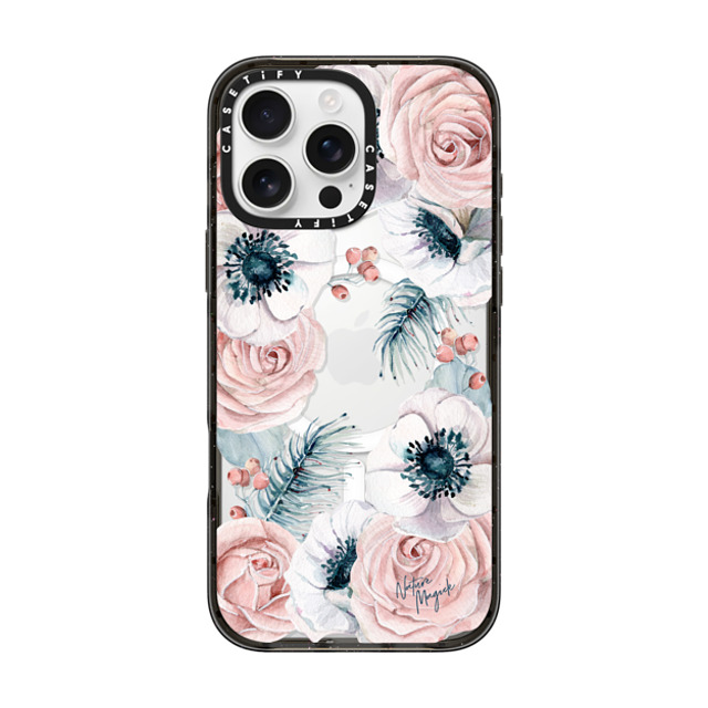 Nature Magick x CASETiFY iPhone 16 Pro Max ケース ブラック インパクトケース MagSafe対応 Winter Blossom Love by Nature Magick