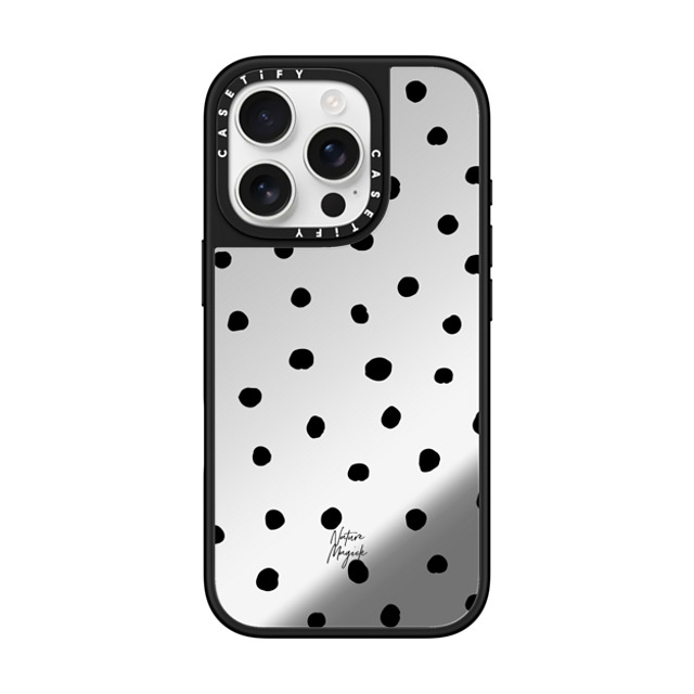 Nature Magick x CASETiFY iPhone 16 Pro ケース Silver on Black ミラーケース MagSafe対応 Pretty Dot by Nature Magick - Black + Clear Father's Day Nature Magick x CASETiFY iPhone 16 Pro ケース Silver on Black ミラーケース MagSafe対応 Pretty Dot by Nature Magick - Black + Clear Father's Day
