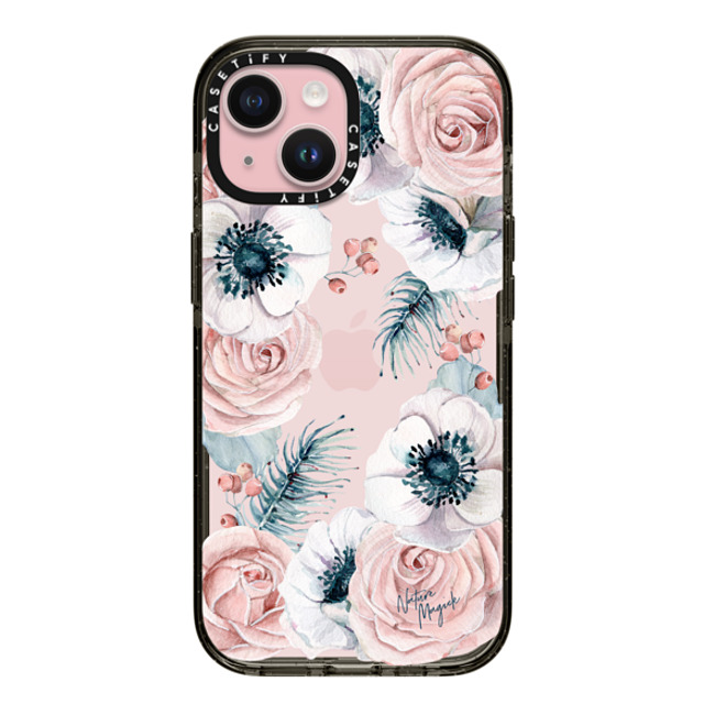 Nature Magick x CASETiFY iPhone 15 ケース ブラック インパクトケース Winter Blossom Love by Nature Magick