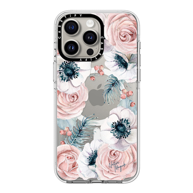 Nature Magick x CASETiFY iPhone 15 Pro Max ケース クリア クリア ケース MagSafe対応 Winter Blossom Love by Nature Magick