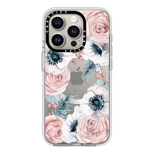 Nature Magick x CASETiFY iPhone 15 Pro ケース クリア クリア ケース MagSafe対応 Winter Blossom Love by Nature Magick