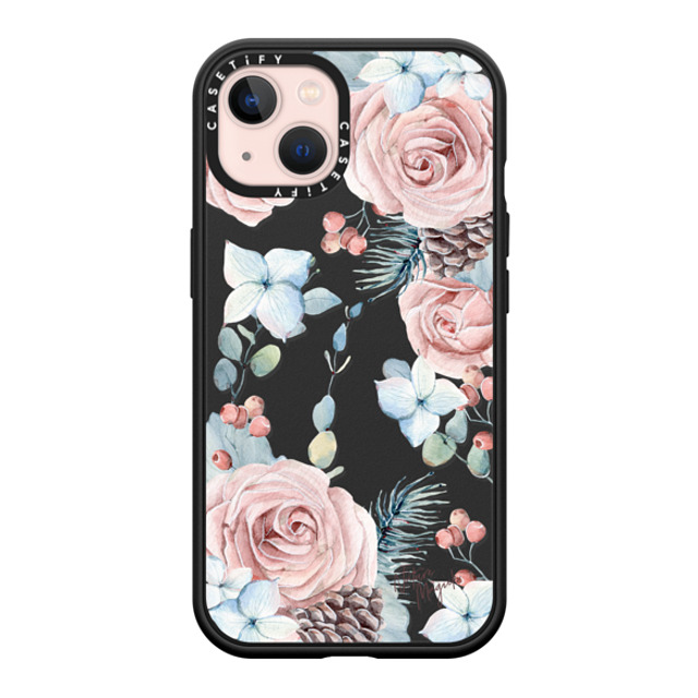 Nature Magick x CASETiFY iPhone 13 ケース マットブラック インパクトケース MagSafe対応 Winter Woods Roses in the Forest by Nature Magick