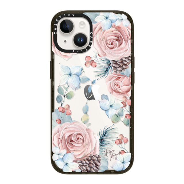 Nature Magick x CASETiFY iPhone 14 ケース ブラック インパクトケース Winter Woods Roses in the Forest by Nature Magick